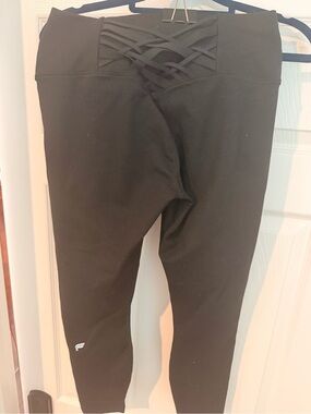 Fabletics Black Crisscross Waist Leggings XS